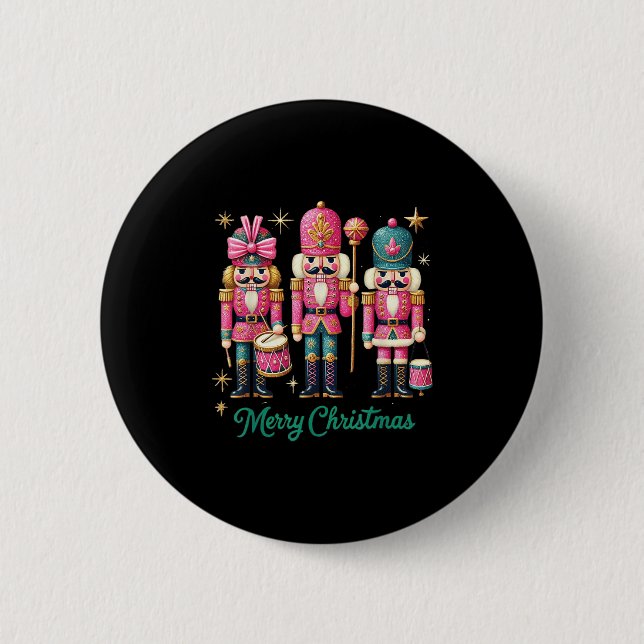 Merry Christmas Nk Nutcracker Fantasy  6 Cm Round Badge (Front)