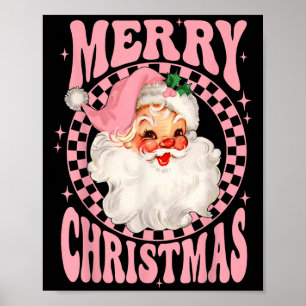 Merry Christmas Nk Santa Claus Retro Vintage Poster