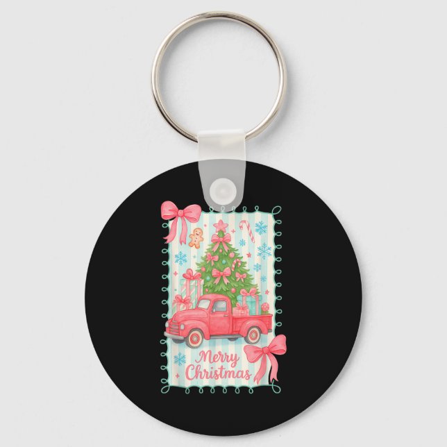 Merry Christmas Nk Truck Family Matching Pajamas G Key Ring (Front)