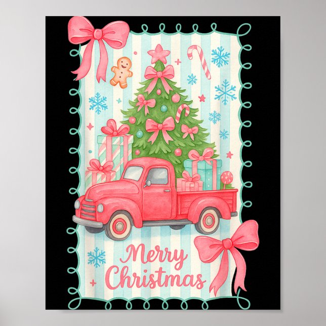 Merry Christmas Nk Truck Family Matching Pajamas G Poster (Front)