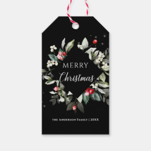 Merry Christmas Noel Holly Berries Gift Tags
