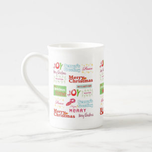 Merry Christmas, Noel Joy Bone China Mug