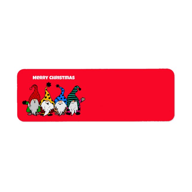 Merry Christmas Nomes address label Return Address Label (Front)