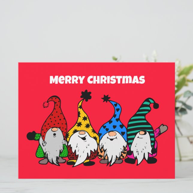 Merry Christmas Nomes flat card (Standing Front)