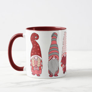 Merry Christmas Nordic Colourful Gnomes Maroon Mug