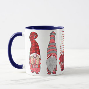 Merry Christmas Nordic Colourful Gnomes Navy Blue Mug