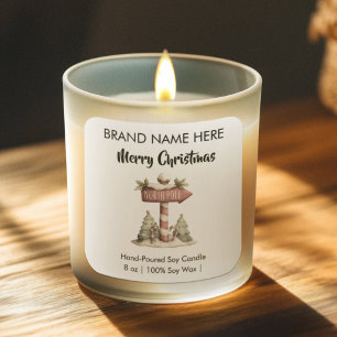 Merry Christmas North Pole Candle Labels