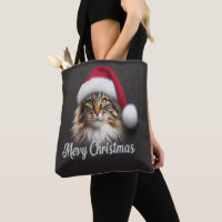 Merry Christmas Norwegian Forest Cat, Santa Kitty