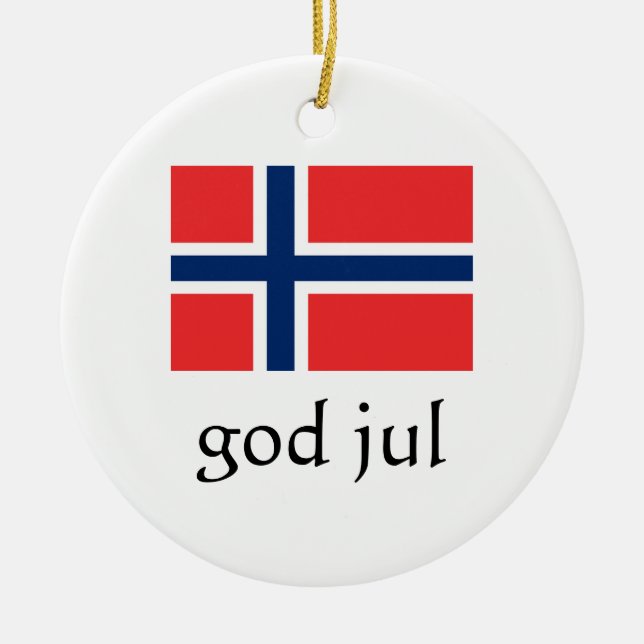 Merry Christmas Norwegian Ornament (Front)
