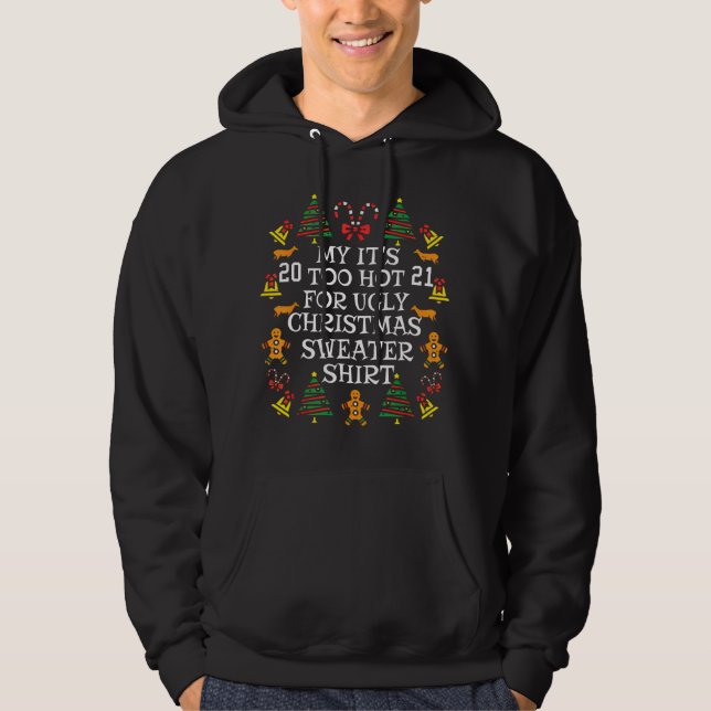 Merry Christmas Not Too Ugly Lights Party Pajama Hoodie (Front)