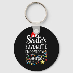 Merry Christmas Nurse Crew Santa's Favorite Endosc Key Ring