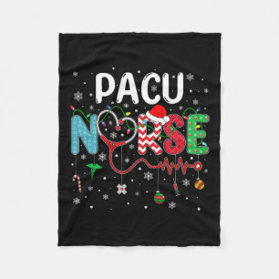 Merry Christmas Nurse Fun Pacu Nurse Christmas Pat Fleece Blanket