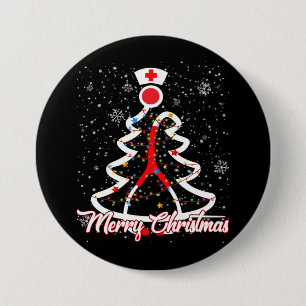 Merry Christmas Nurse Funny PICU Nurse Christmas 7.5 Cm Round Badge