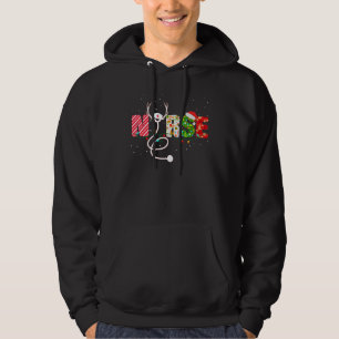 Merry Christmas Nurse Nursing Stethoscope Cute Hea Hoodie