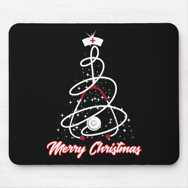Merry Christmas Nurse Shirt Yuletide Practitioners Mouse Pad (Front)