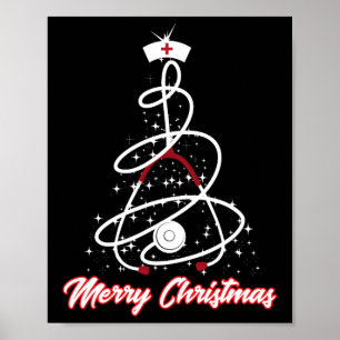Merry Christmas Nurse Shirt Yuletide Practitioners Poster