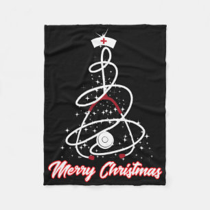 Merry Christmas Nurse Yuletide Practitioners Cute  Fleece Blanket