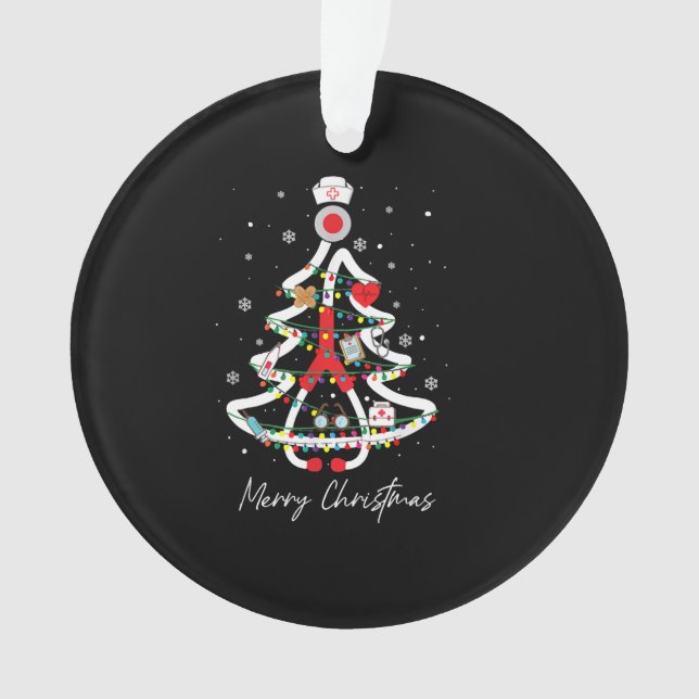 Merry Christmas Nurse Yuletide Practitioners Cute Ornament (Front)
