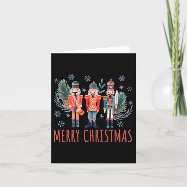 Merry Christmas Nutcracker Ballet Festive Xmas Men Card (Front)