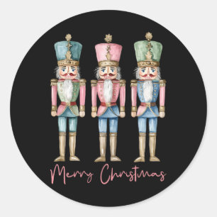 Merry Christmas Nutcracker Ballet Festive Xmas Men Classic Round Sticker