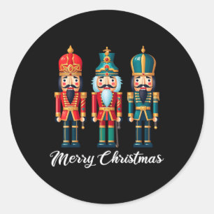Merry Christmas Nutcracker Ballet Festive Xmas Men Classic Round Sticker