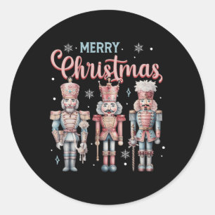 Merry Christmas Nutcracker Ballet Festive Xmas Men Classic Round Sticker