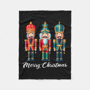 Merry Christmas Nutcracker Ballet Festive Xmas Men Fleece Blanket