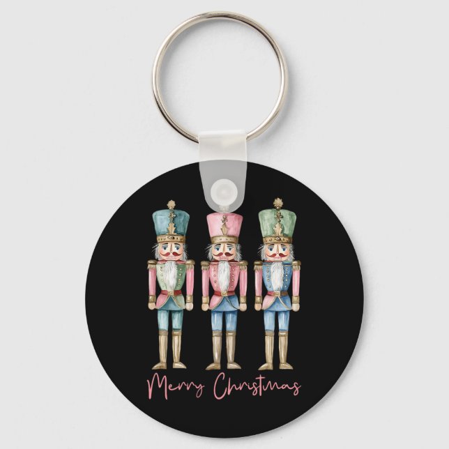 Merry Christmas Nutcracker Ballet Festive Xmas Men Key Ring (Front)