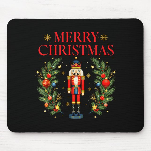Merry Christmas Nutcracker Ballet Festive Xmas Men Mouse Pad (Front)