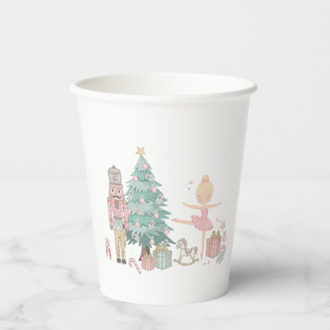Merry Christmas Nutcracker Ballet Watercolor baby  Paper Cups (Front)