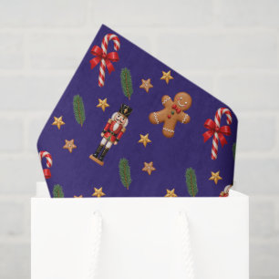 Merry Christmas Nutcracker, Candy Cane & Gingerbre Tissue Paper