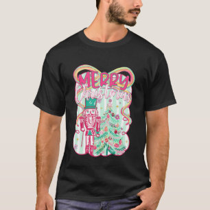 Merry Christmas Nutcracker Coquette Bow Girls Wome T-Shirt