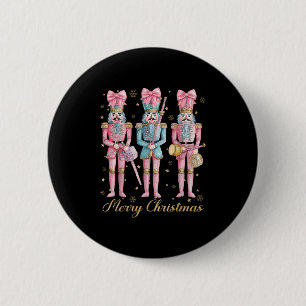Merry Christmas Nutcracker Coquette Nk Bow Xmas Ho 6 Cm Round Badge