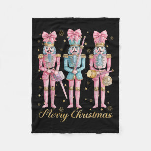 Merry Christmas Nutcracker Coquette Nk Bow Xmas Ho Fleece Blanket