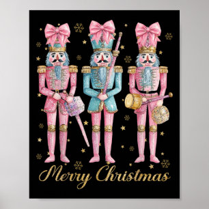 Merry Christmas Nutcracker Coquette Nk Bow Xmas Ho Poster