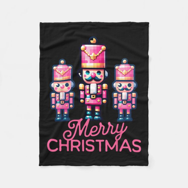 Merry Christmas Nutcracker Cute Family Xmas Women  Fleece Blanket (Front)