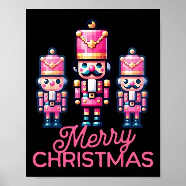 Merry Christmas Nutcracker Cute Family Xmas Women  Poster (Front)