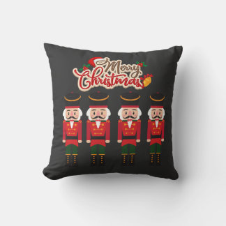 Merry Christmas Nutcracker Festive Holiday Tee Cushion
