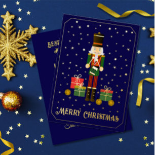 Merry Christmas Nutcracker Foil Holiday Card