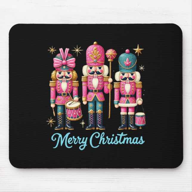 Merry Christmas Nutcracker Friends Family Matching Mouse Pad (Front)