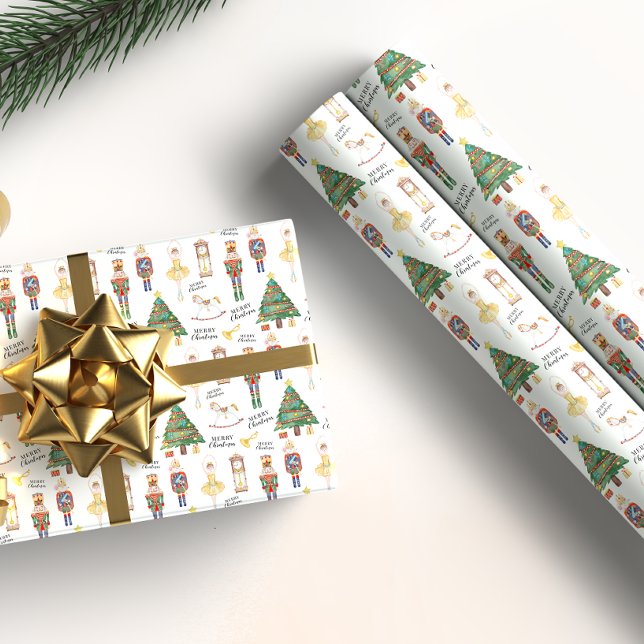 Merry Christmas nutcracker gift wrapping paper (Creator Uploaded)