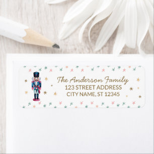 Merry Christmas Nutcracker Gold Return Address   Return Address Label