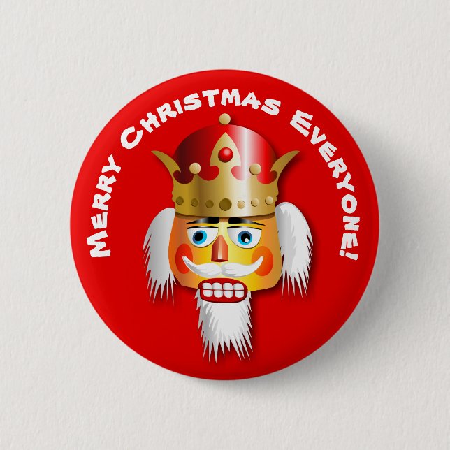 Merry Christmas Nutcracker King Cartoon 6 Cm Round Badge (Front)