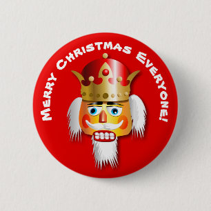 Merry Christmas Nutcracker King Cartoon 6 Cm Round Badge
