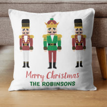 Merry Christmas Nutcracker Pillow Festive Decor