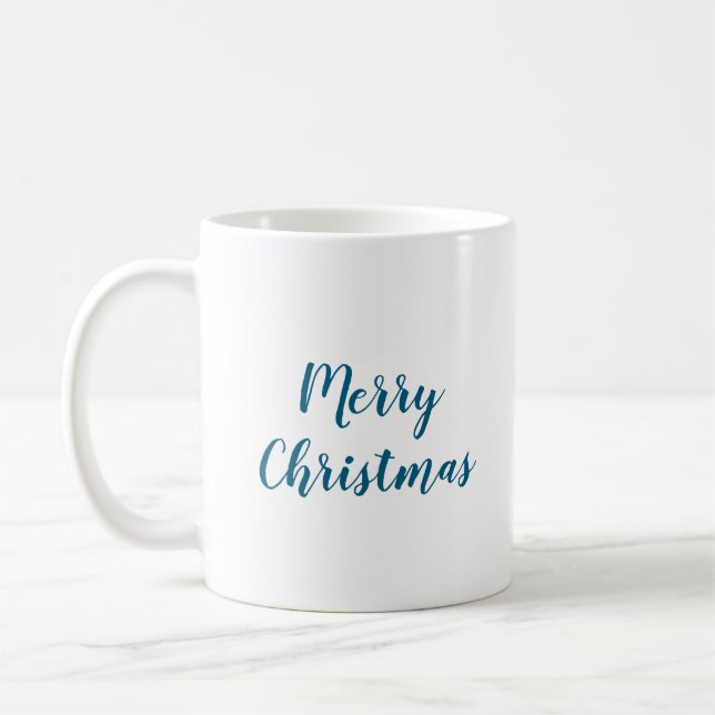 Merry Christmas Ocean Blue Coffee Mug (Left)