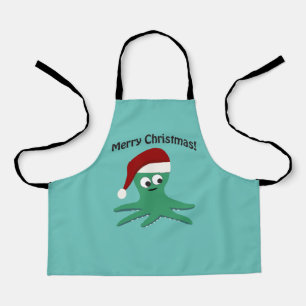 Merry Christmas Octopus Apron