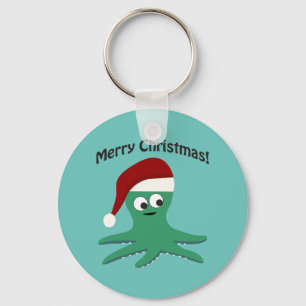 Merry Christmas Octopus Key Ring