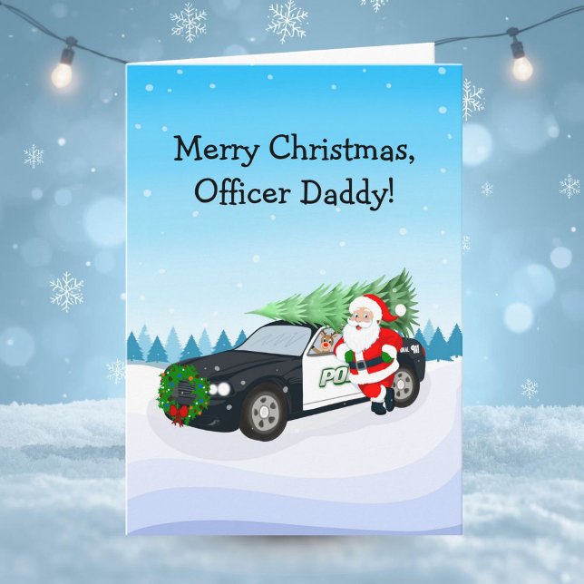 Merry Christmas Officer Daddy Santa With Cop Car Card (Creator Uploaded)
