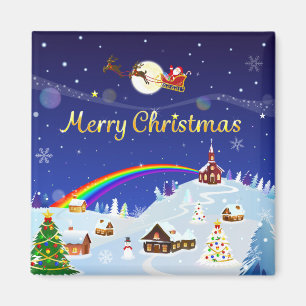 Merry Christmas on Full Moon Magnet